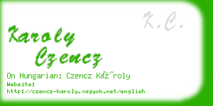 karoly czencz business card